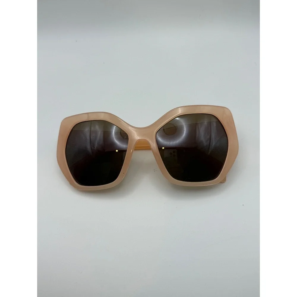 Chic Oversized Fashion Sunglasses Women Peach Tone Square Lenses Prada‎ Style
